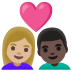 couple with heart, woman, man, medium-light skin tone, dark skin tone